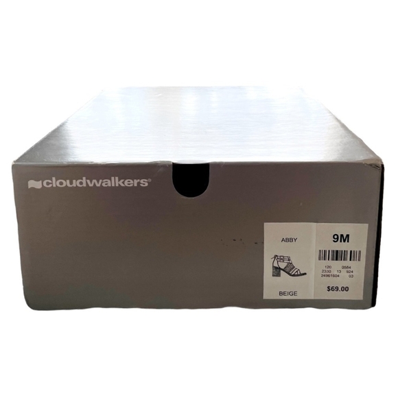 AVENUE CLOUDWALKERS Abby Beige Crochet Block Heel Sandals Size 9M - Picture 8 of 8